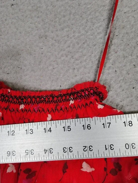 Joie Midi Dress Women's M Red Floral 100% Silk One Shoulder Asymmetrical Hem NWT - Picture 9 of 12